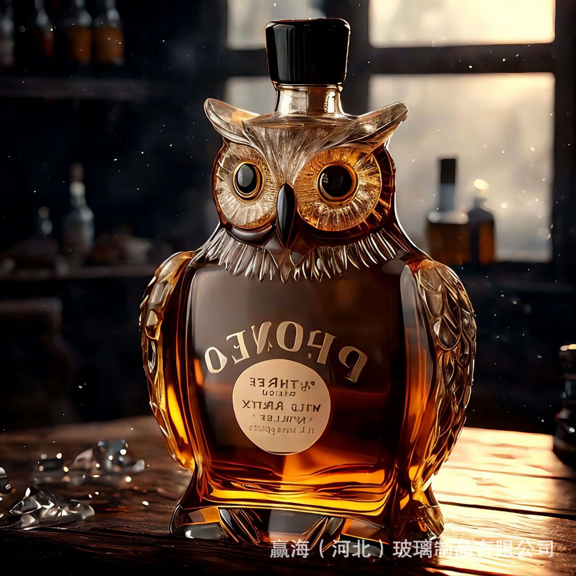 Owl whiskey bottle, high borosilicate glass animal bottle, new whiskey bottle, cross-border supply
