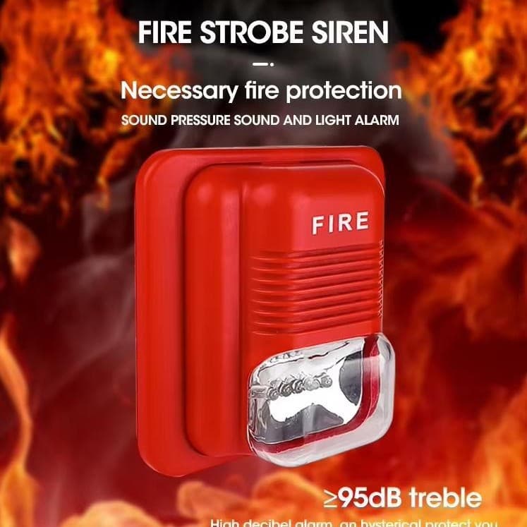 Fire Alarm Horn with LED Strobe Light 12V 24V Fire Sound and Light Alarm