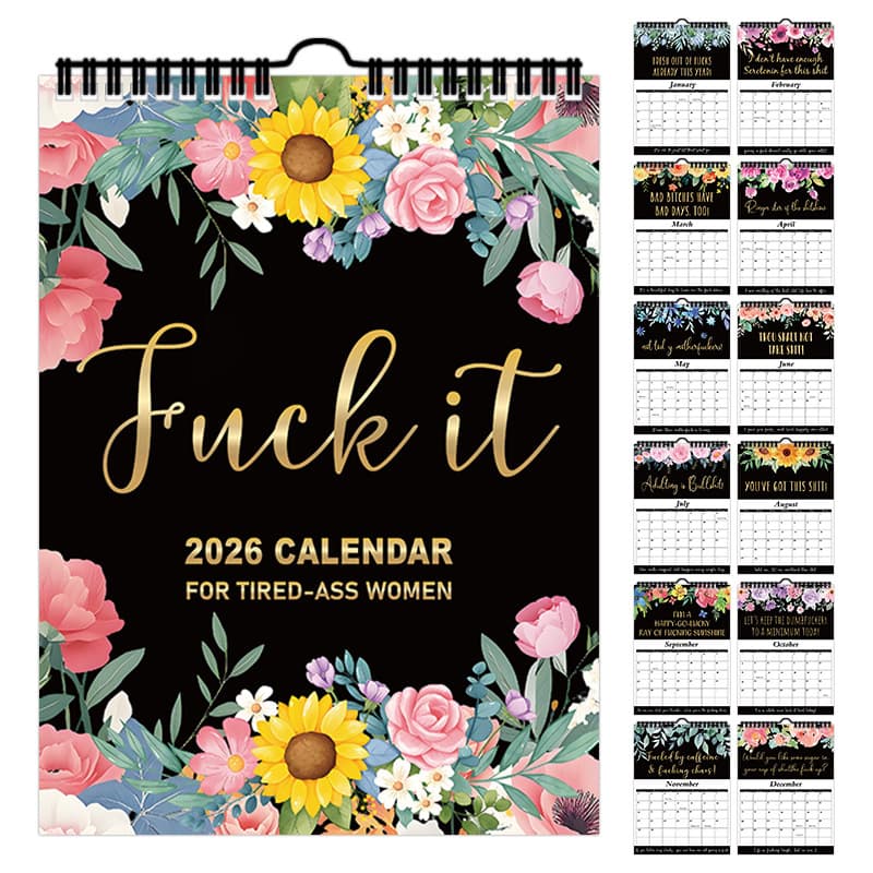 Cross-Border New Product Exhausted Women's Calendar 2026 Calendar For Tired-Ass Women