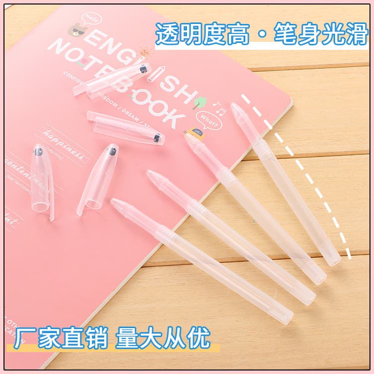 Factory direct sales of transparent PP disappearing pen barrels, pen cases, and universal empty pen barrels for regular ballpoint pens and water-based pens. Wholesale.