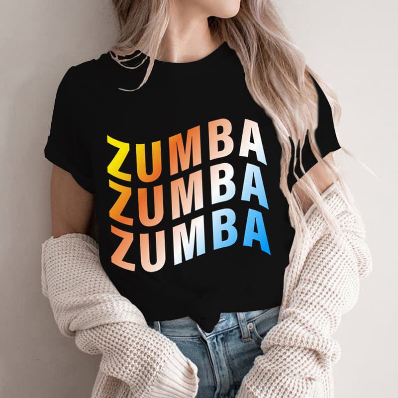 【Cross-border EU Size】Zumba Letter Printed TShirt Setwear Funny Tshirt