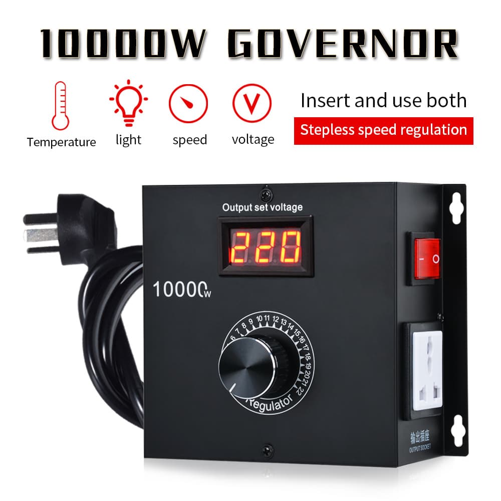 10000W High-Power Electronic Voltage Regulator Fan Drill Speed Controller Temperature Regulator SCR 220V