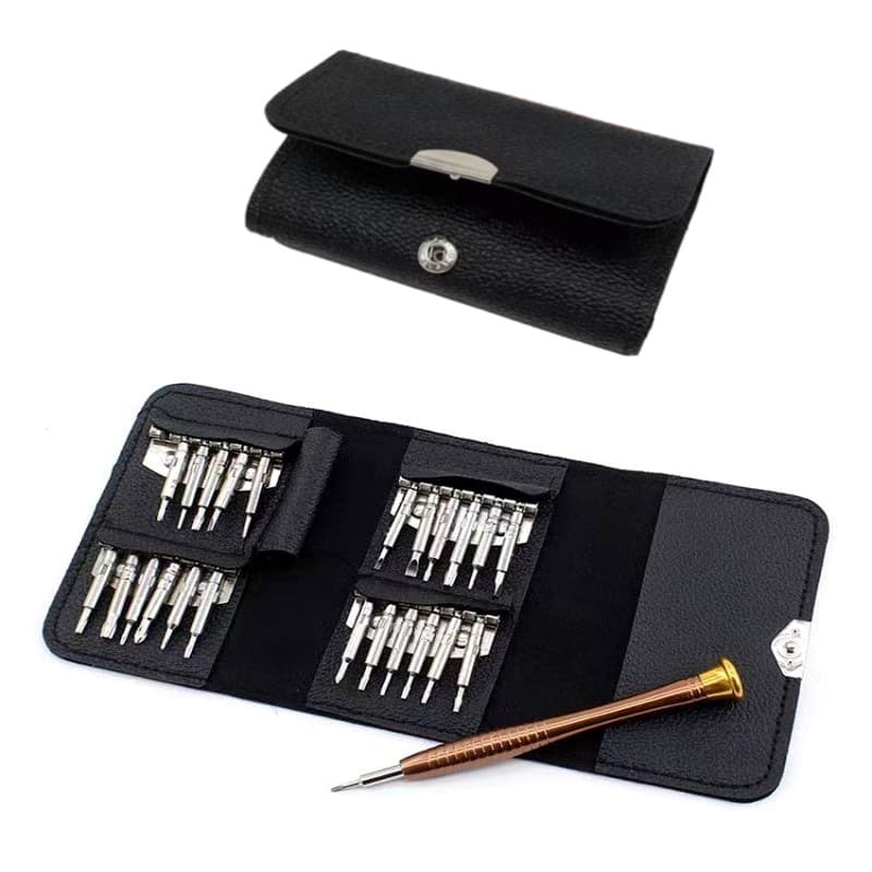 25-in-1 Multifunctional Screwdriver Leather Case Set, Apple Phone and Computer Home Disassembly and Repair Tool