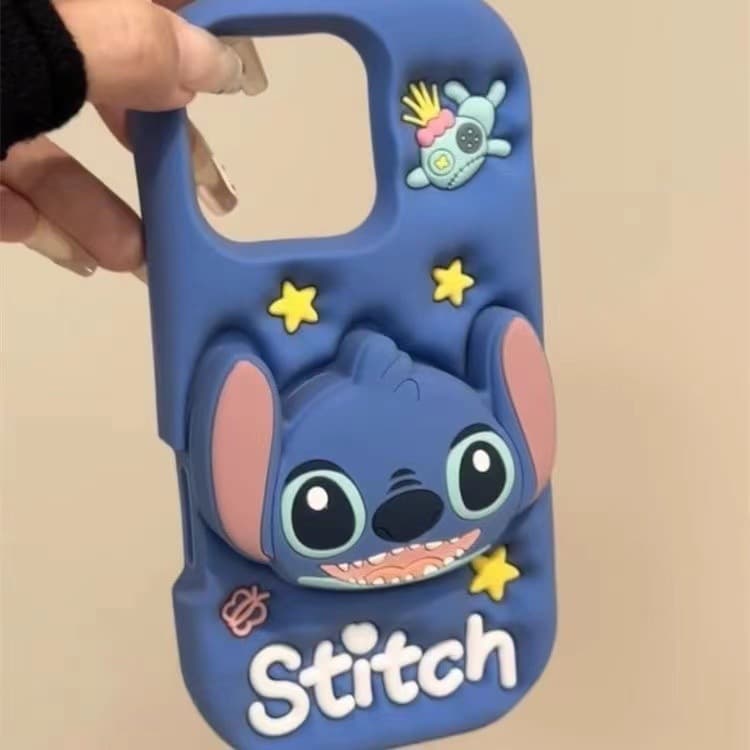 Bracket Stitch is suitable for Apple 16proMax cartoon iphone13/14 silicone 15 anti-fall soft mobile phone case