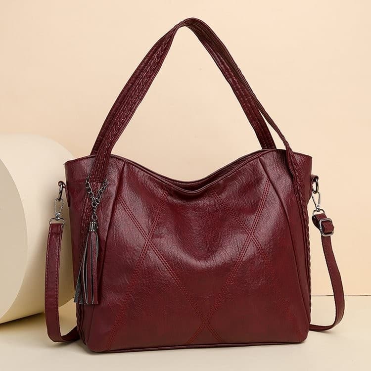 Simple and Elegant Tote Bag for Women, Large Capacity PU Leather Crossbody Handbag, Fashionable and Stylish Commuter Bag for Middle-Aged Moms