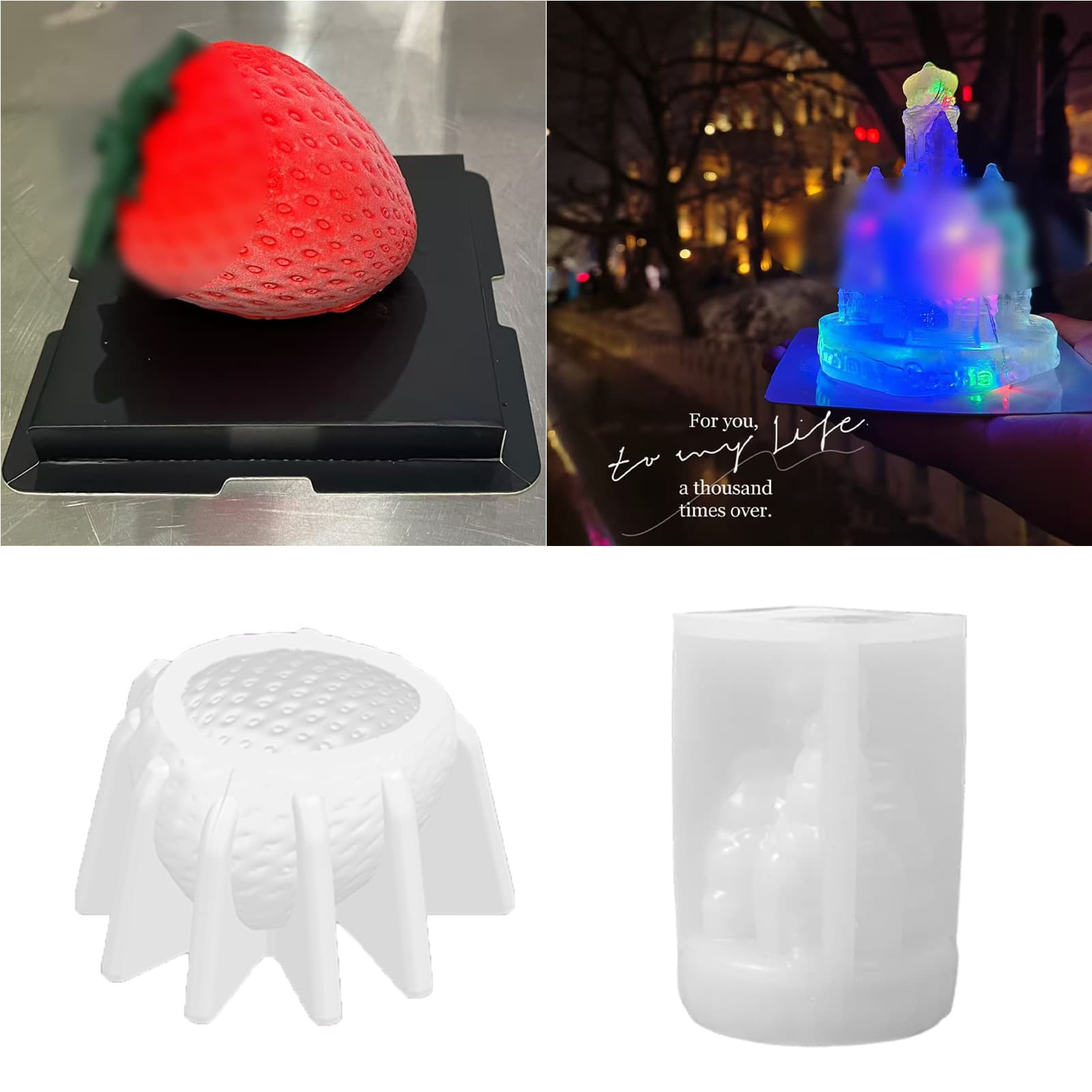 French strawberry mousse cake mold diy European style Sophia Cathedral ice lamp handmade silicone mold