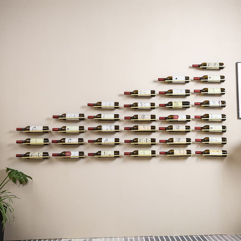New minimalist wall-mounted wine rack, creative wall display for restaurants, home liquor and spirits holder