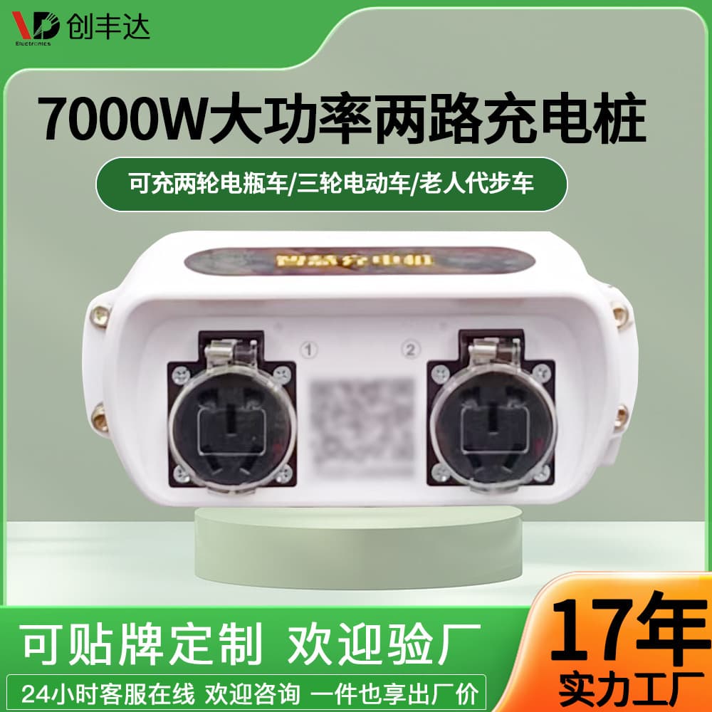 Dual-Port High-Power Electric Vehicle Charging Pile 7000W Dual-Port Three-Wheel Electric Vehicle Smart 4G Fast Charging Station