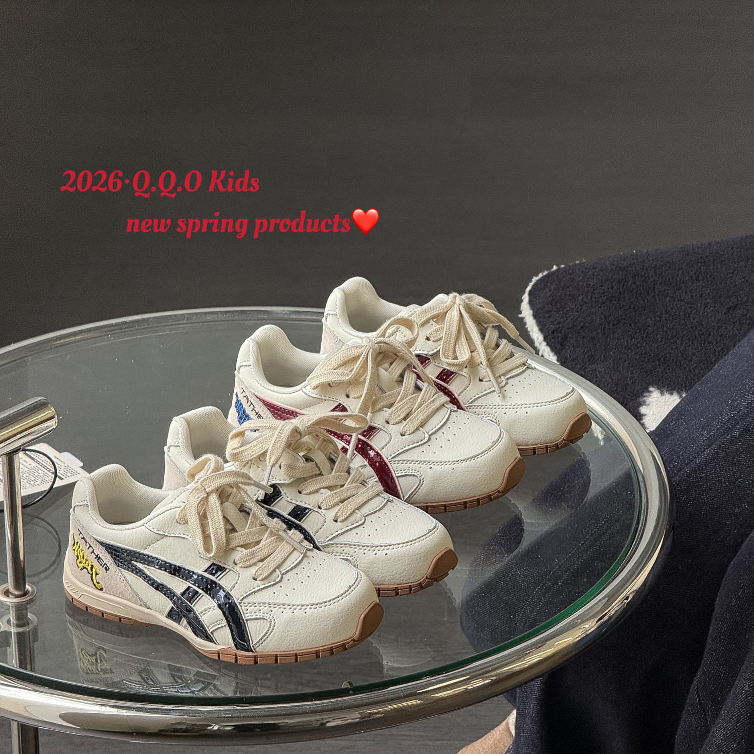 QQO Kids Shoes 2026 Spring New Children's German Training Shoes Fashion Trend Boys and Girls Casual Shoes Student Running Shoes