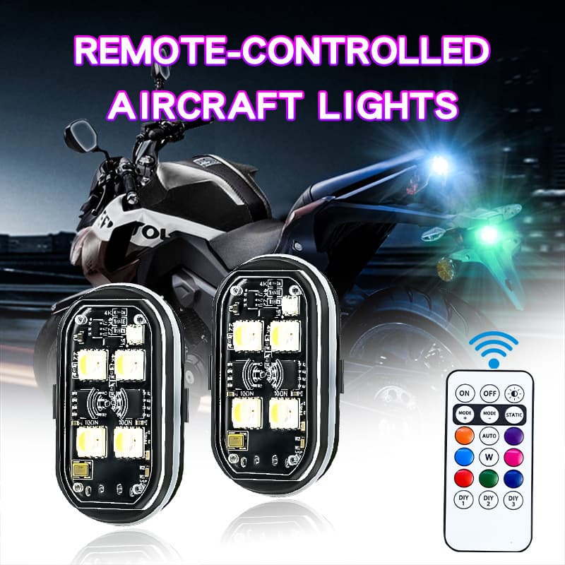 Motorcycle Remote Control Aircraft Light Strobe Light Grille Navigation Universal Wireless Vehicle Warning Light