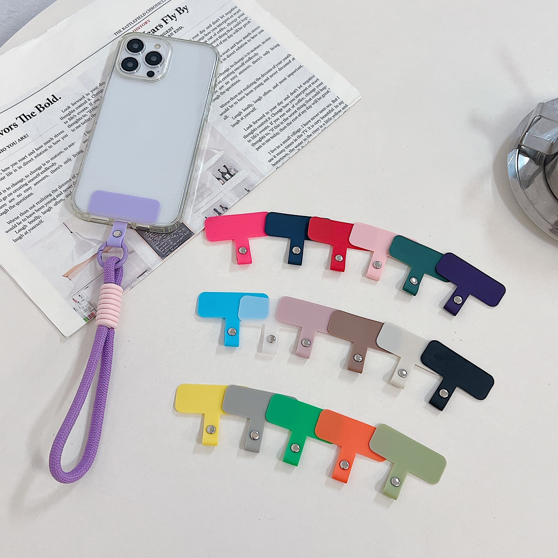 Mobile phone lanyard wrist strap, anti-loss and anti-drop, liquid silicone pendant, short and sturdy mobile phone case lanyard kapai