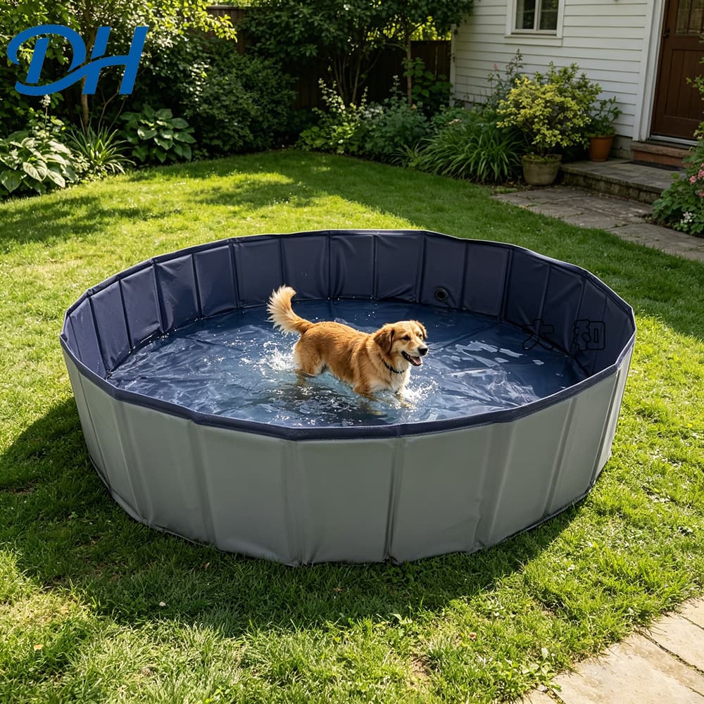 Manufacturer's Ready-Stock Supply of Foldable Pet Swimming Pool, PVC Thickened Water Play Pool, Outdoor Portable Dog Bathing Basin