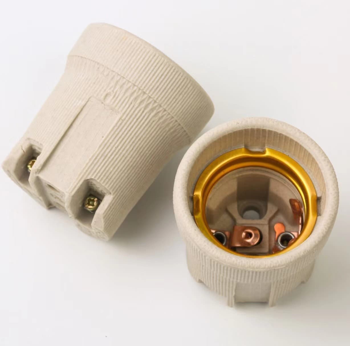 E27 Combination Ceramic Lamp Holder with Multiple Brackets, High-Temperature and Flame-Retardant for Engineering/Home Use F519