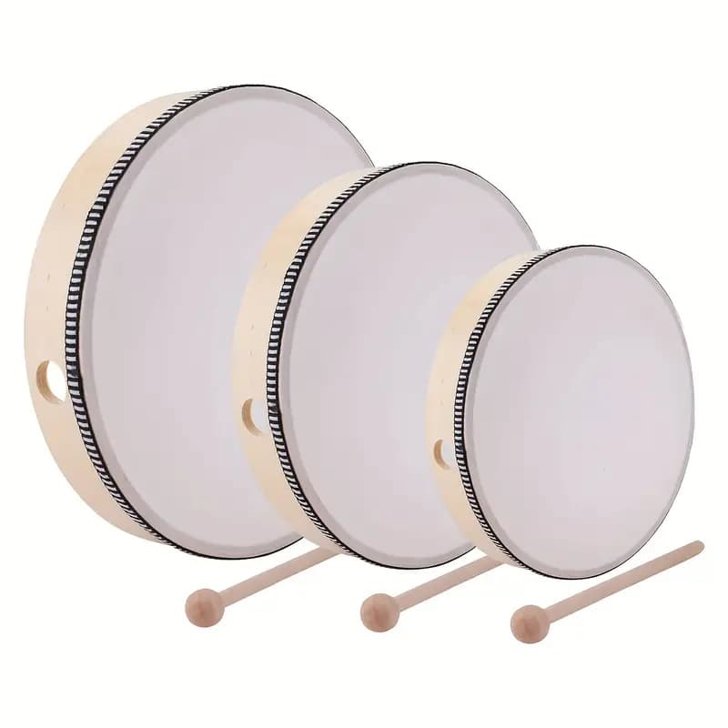 6/8/10 inch tambourine with drumsticks Orff percussion instrument music teaching aids