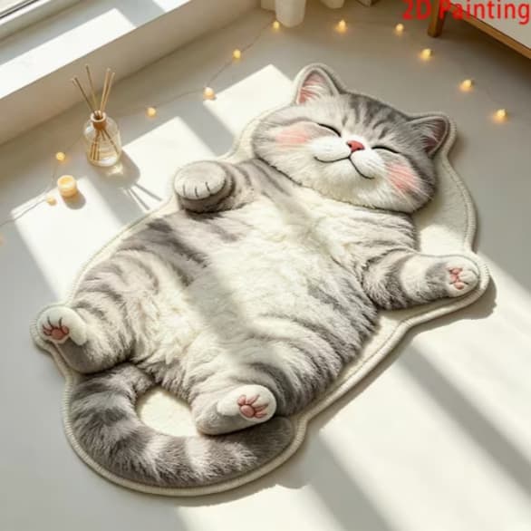 Cartoon cute shaped faux cashmere floor mat for home bathroom absorbent foot mat bedroom decorative wear-resistant rug