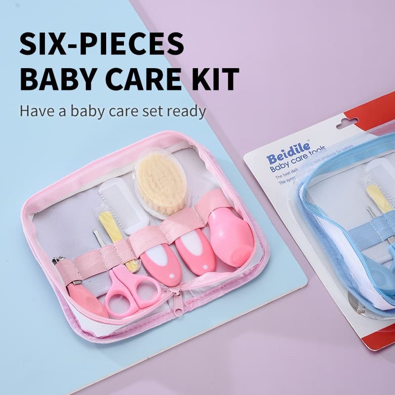New Export Bagged Complete Children's Care Kit Nasal Aspirator Baby Wash 6-Piece Set Storage Box Factory
