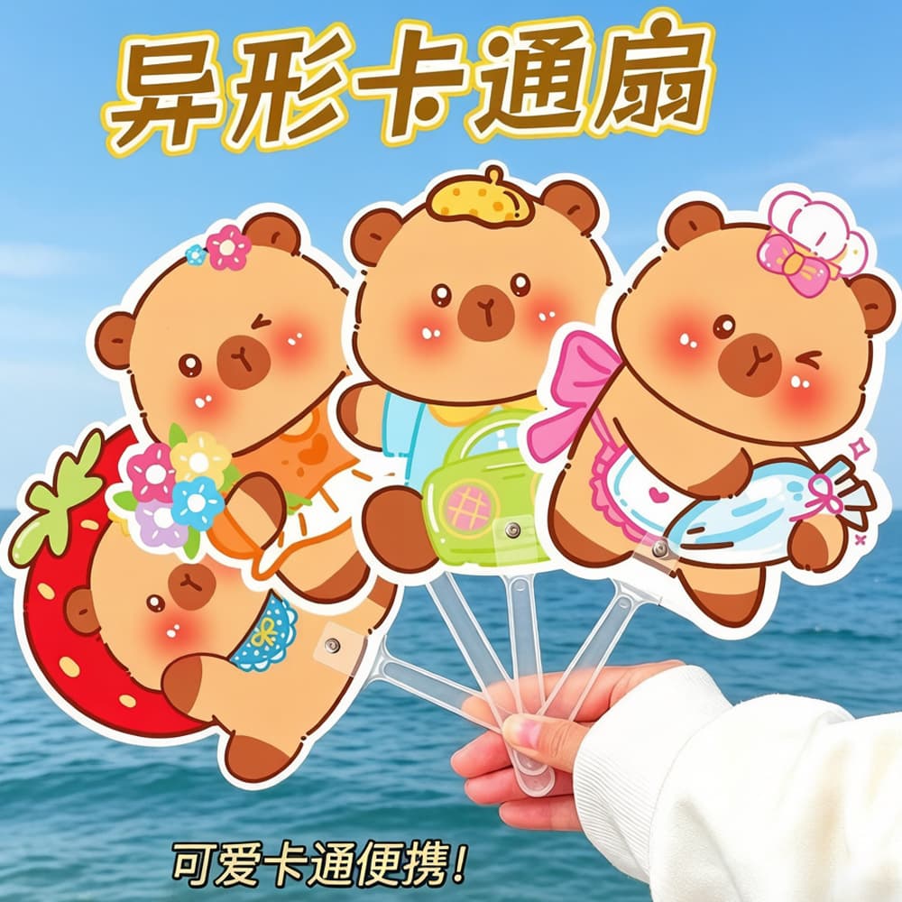 Original Capybara Cartoon Handheld Fan, Cute Shaped Hand Fan, High Appearance Portable Cooling Fan