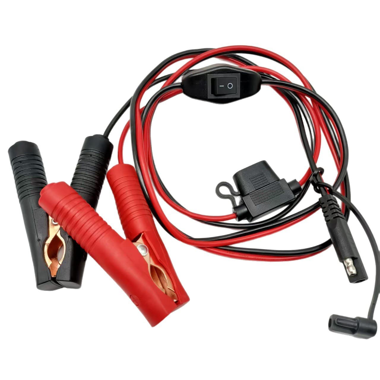 SAE Quick Connector to Alligator Clip Wire with Fuse Holder, Charger Alligator Clip Jumper Cable Power Cord