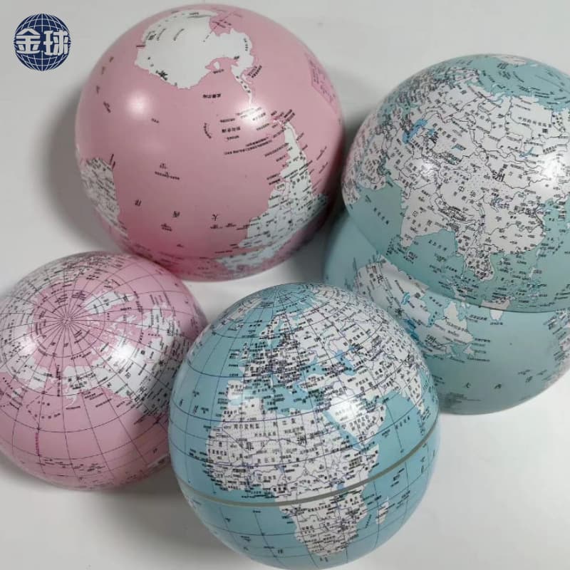 Custom 4-inch, 6-inch, 8-inch, 12-inch Globes, Magnetic Levitation Single Ball with Leather Finish and Surface Printing