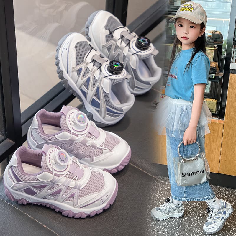 Children's Sports Shoes Girls Mesh Shoes Spring Summer New Breathable Casual Shoes Lightweight Soft Sole Student Running Shoes