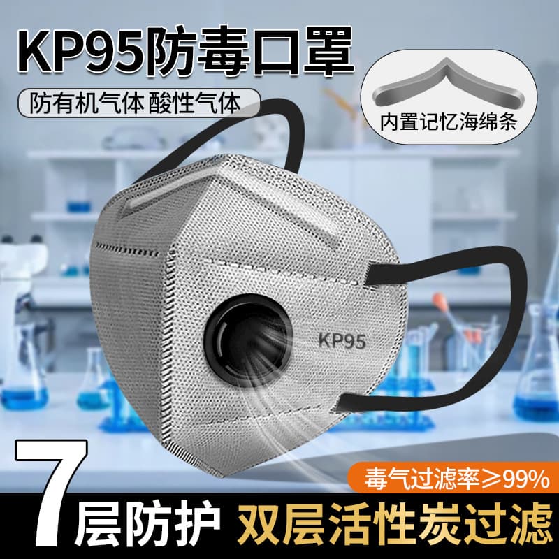 KP95 Anti-Oil Fume Mask Kitchen Specialized Face Shield for Cooking Smoke, Chef Use with Activated Carbon for Formaldehyde Protection