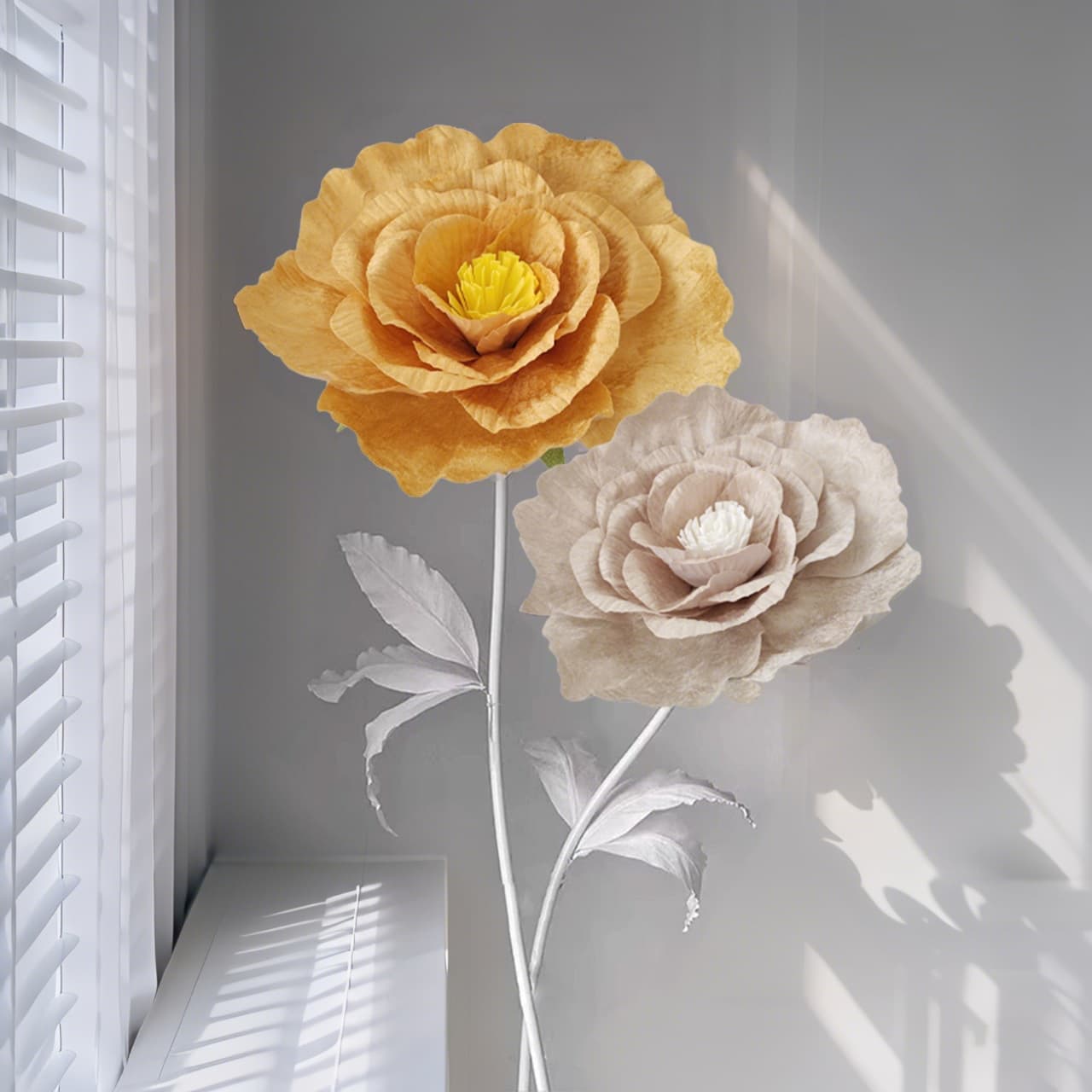 Large Velvet Peony Flowers Handmade Artificial Decorations for Wedding Arrangement Department Store Display Window Decoration