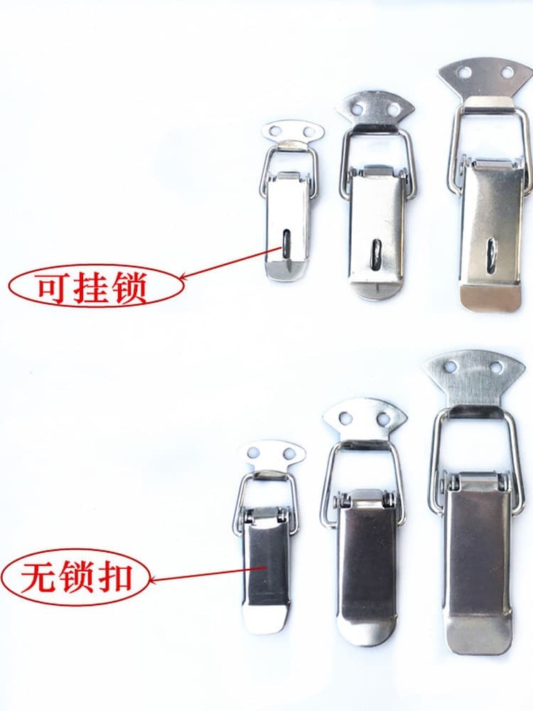 Stainless Steel Box Hasp Lock Catch Duckbill Buckle Toolbox Spring Latch Aviation Case Iron Metal Hasp