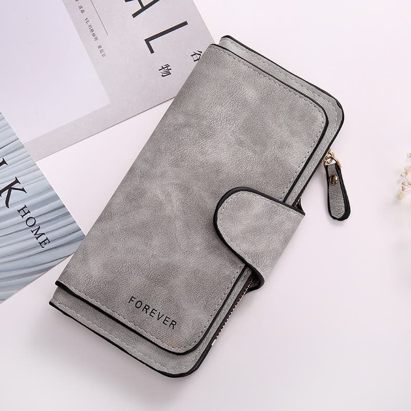 New Korean Style Women's Wallet, Frosted Coin Purse, PU Leather Clutch, Multi-purpose Long Wallet, Large Capacity