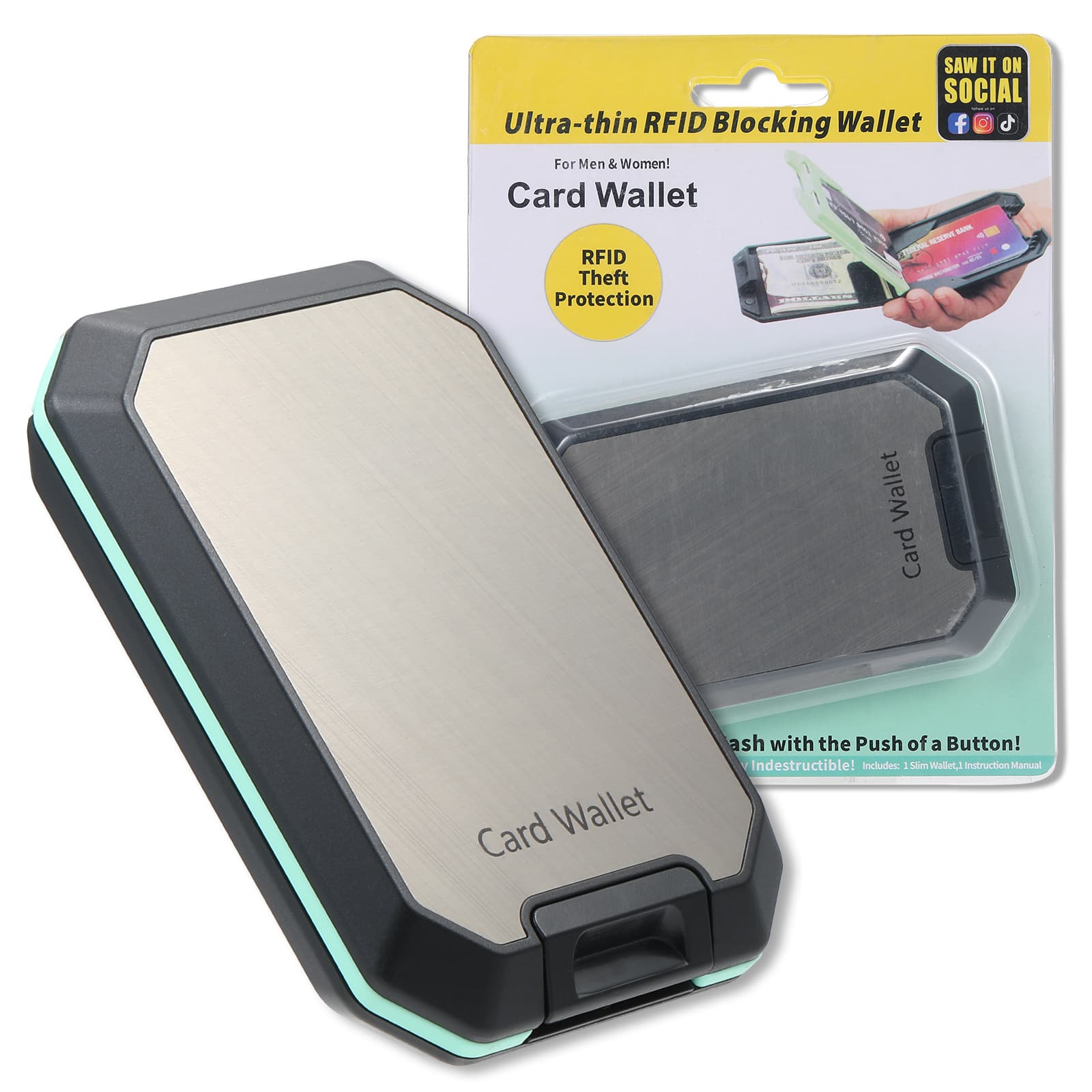 Cross-border Product Ultra-Thin Money Clip Wallet Card Holder Card Case Card Box Card Pouch Anti-Demagnetization Men's Premium