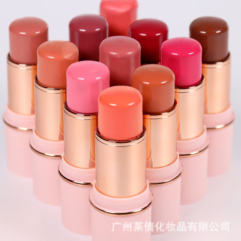 Cross-border No-Logo Highlighter Blush Stick Long-Lasting Natural Nude Makeup Portable Export Stock Factory