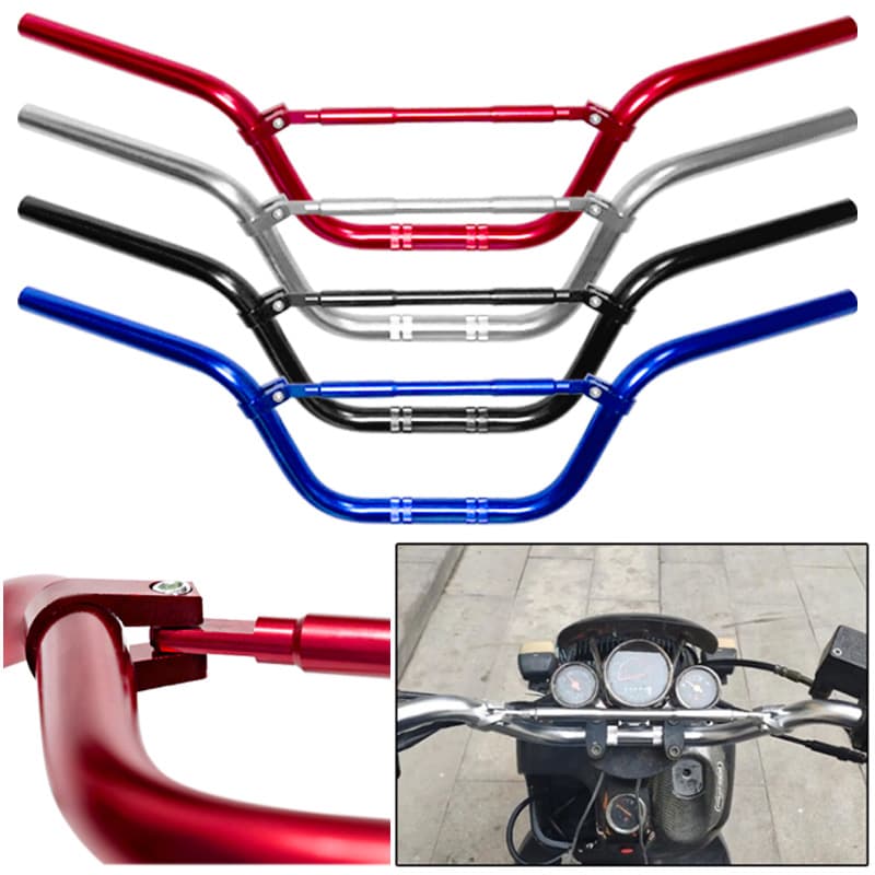 Off-road motorcycle electric vehicle modification accessories 22mm aluminum alloy faucet handlebar with crossbar direction handlebar