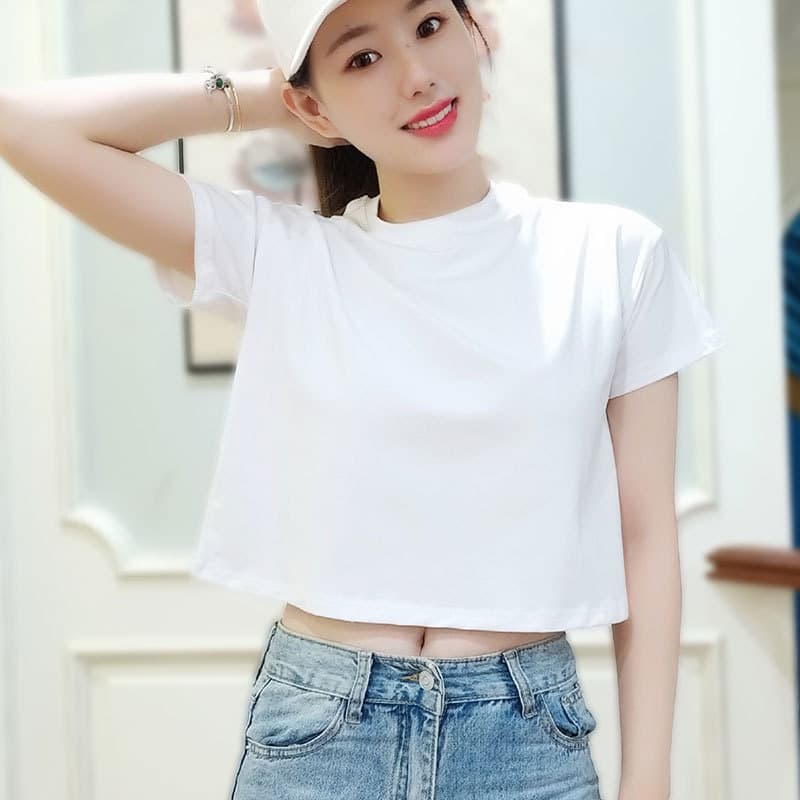 Summer Short Pure White T-Shirt Women's Short-Sleeved Slim Half-Sleeved 2025 New 95 Top T-Shirt Bottoming Shirt Trbottomy
