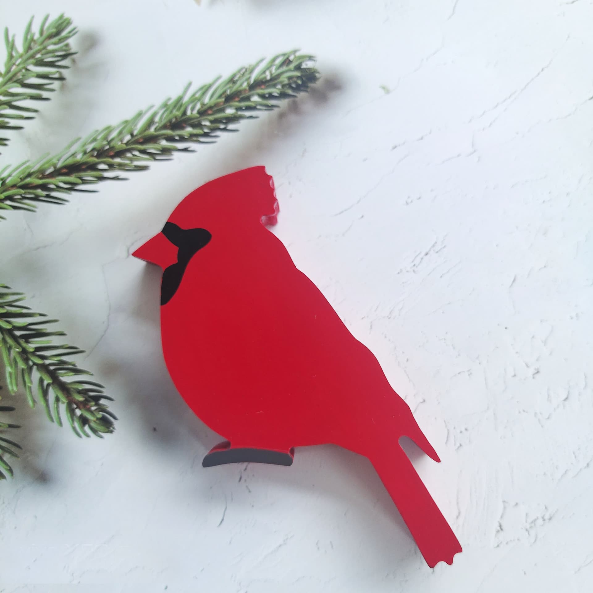 New Christmas Wooden Red Bird Ornament Cardinal Bird Holiday Home Decoration Wooden Red Bird Figurine