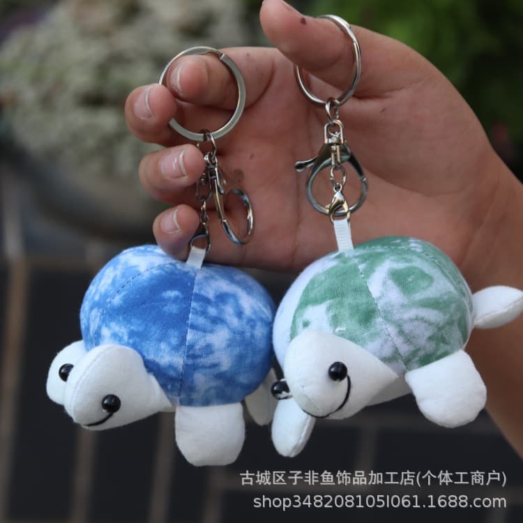 Yunnan tourist souvenirs handmade tie-dye doll pendant blue dye key chain bag pendant cloud fish elephant tile cat