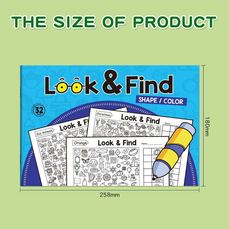 Cross-border focus coloring: look and find book for children's quiet coloring learning and development.