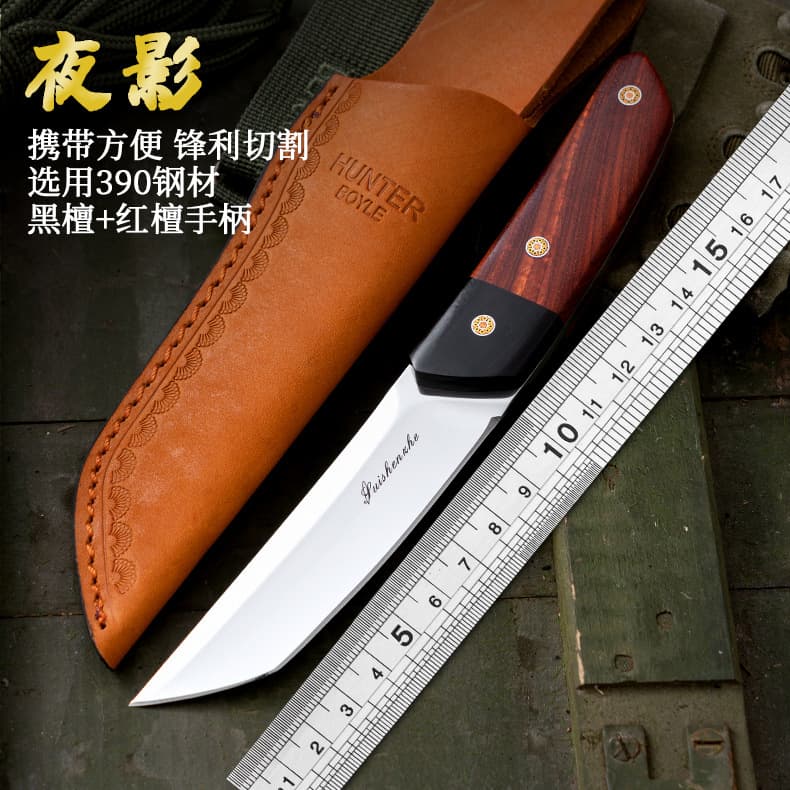 M390 Steel Straight Knife Hunting Knife Outdoor Survival Fishing Camping Rescue Knife Multifunctional Tool Sharp Edge Small Knife