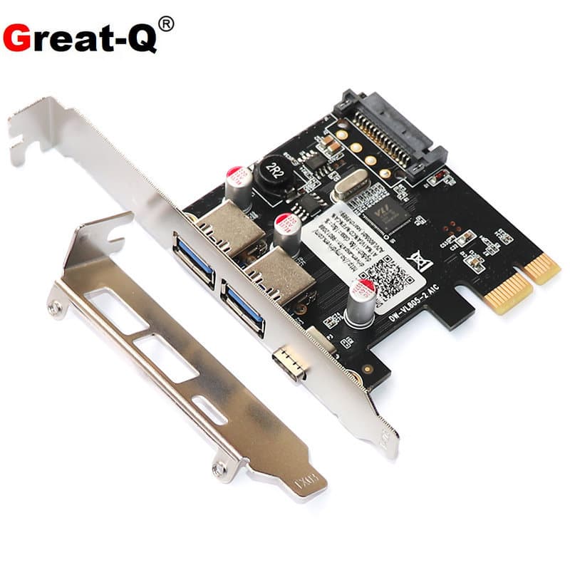 Pcie to Usb3.1Type-C Expansion Card Usb3.0A Adapter Card Desktop Dual Electrical Port Design