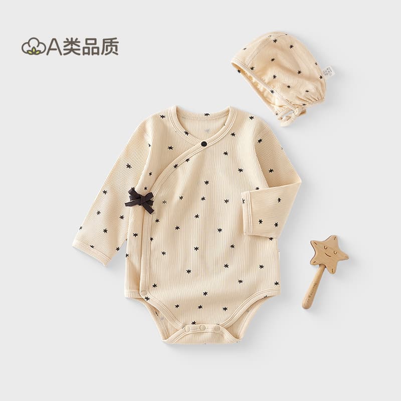 Newborn Baby Cotton Romper Spring Autumn Winter Base Layer Triangle Wrap Bottom Clothes Baby Bodysuit Long Sleeve No Hat Unisex