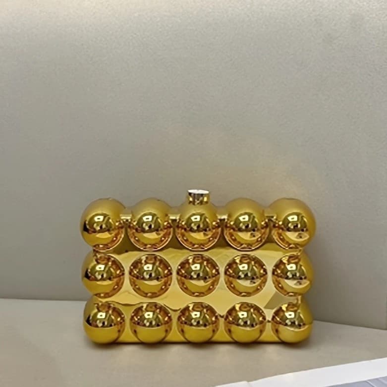 Cross-border golden shiny wavy acrylic square bag banquet candy color mobile phone bag hand crossbody bag handbag