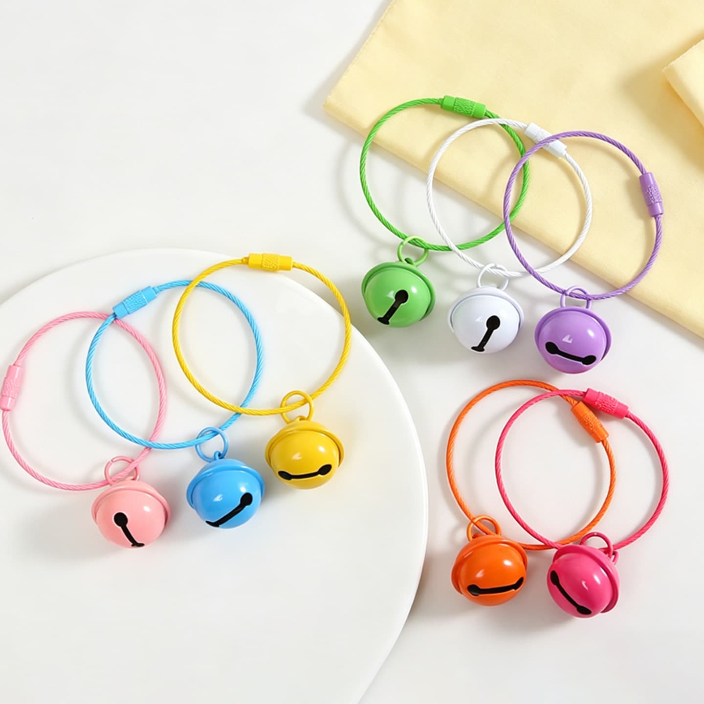 Colorful Painted Bell Wire Rings DIY Jewelry Accessories Keychain Pendants Doll Bag Accessories Materials Wholesale