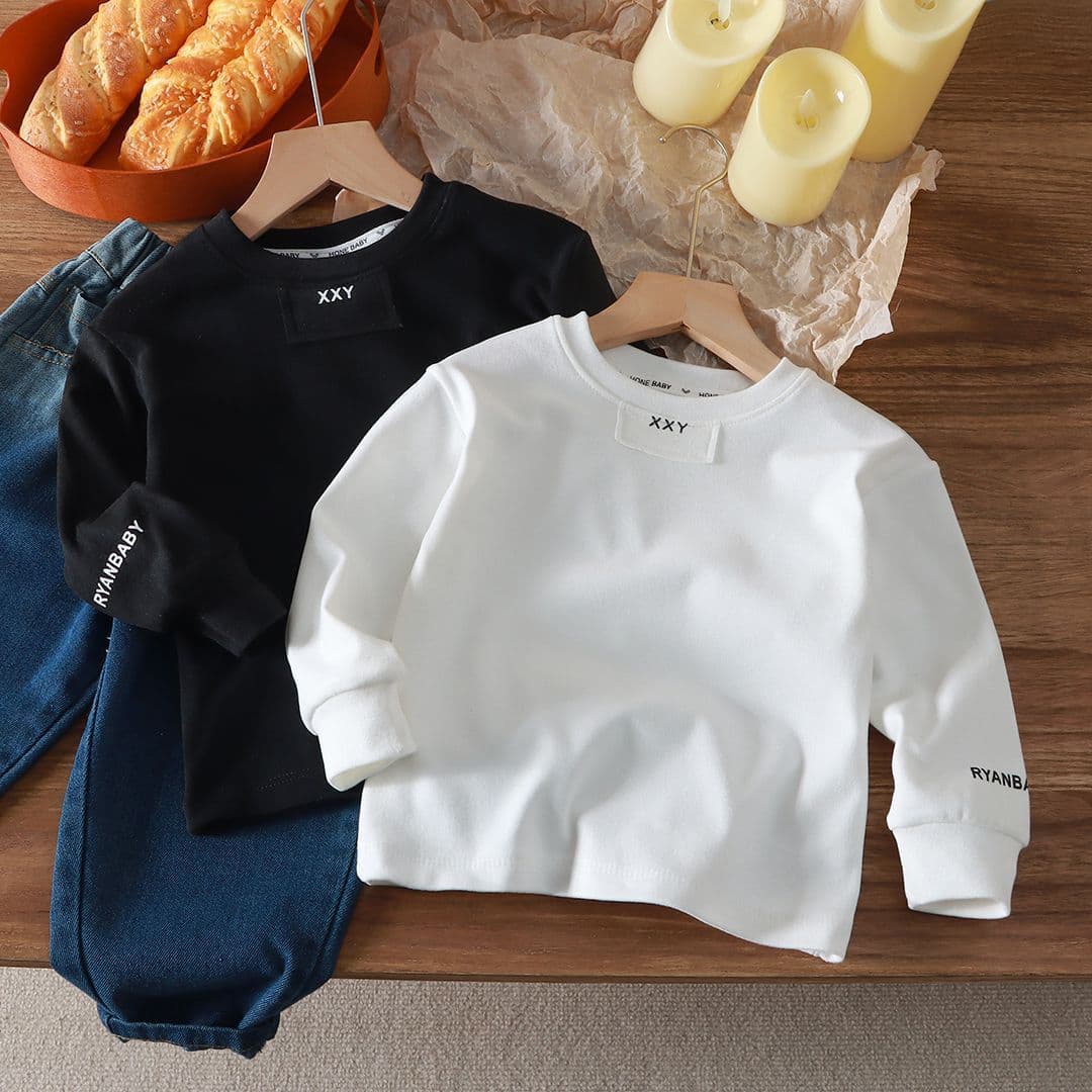 2024 Children's Clothing Spring and Autumn Korean Style T-shirts for Boys and Girls, Long-sleeved Stylish Base Layer Shirts, Wholesale from Children's Clothing Manufacturers