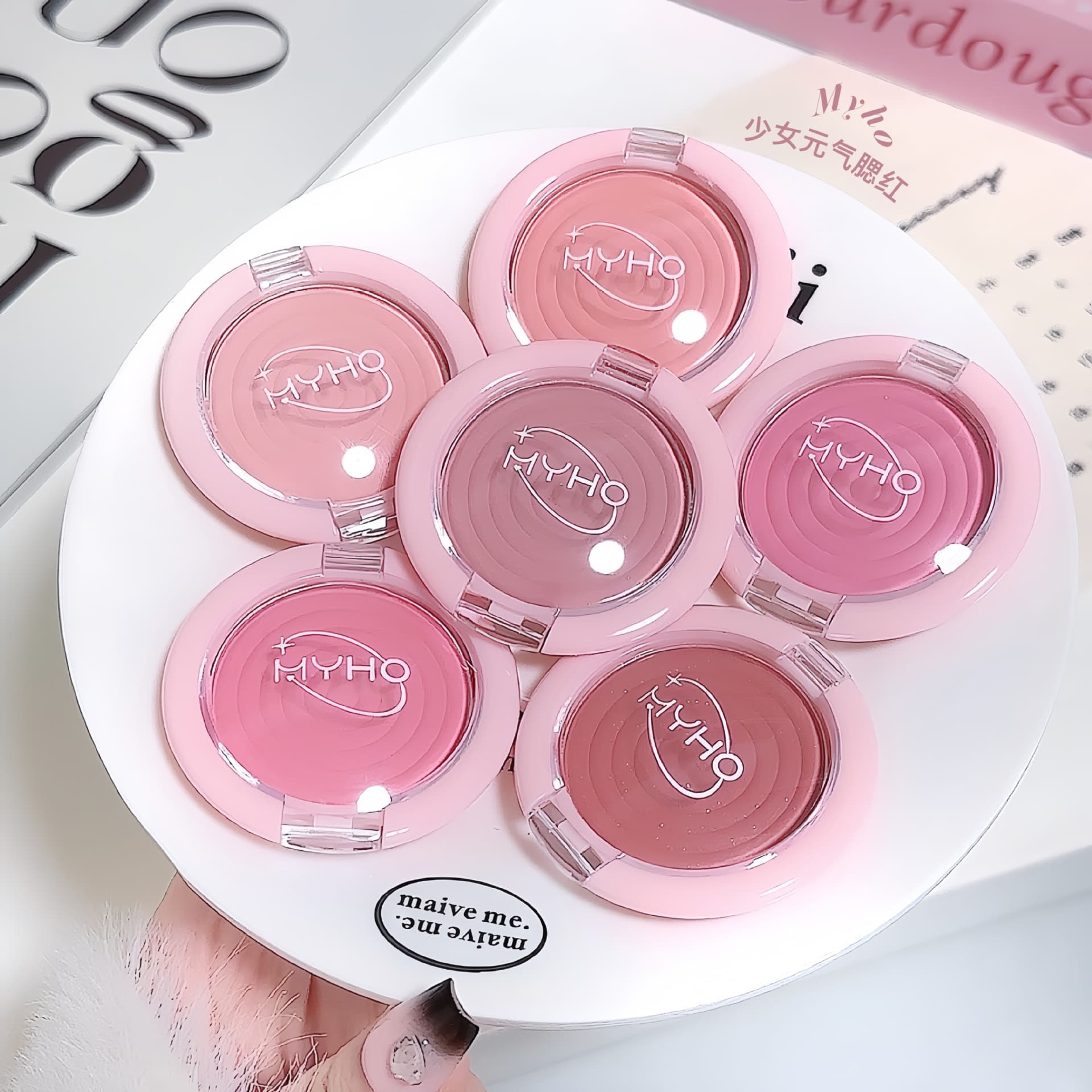 New pure desire atmosphere blush low saturation expansion and contraction color natural contouring matte rouge makeup MYHO