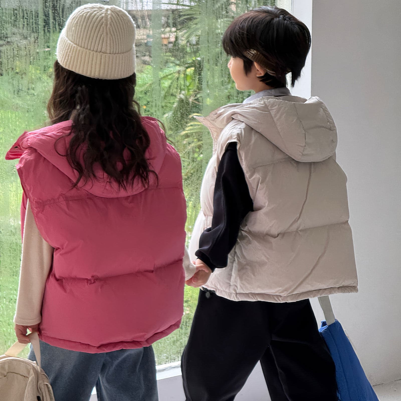 Children's Down Vest Korean Version 2025 New Thickened Hooded White Duck Down Vest for Boys and Girls