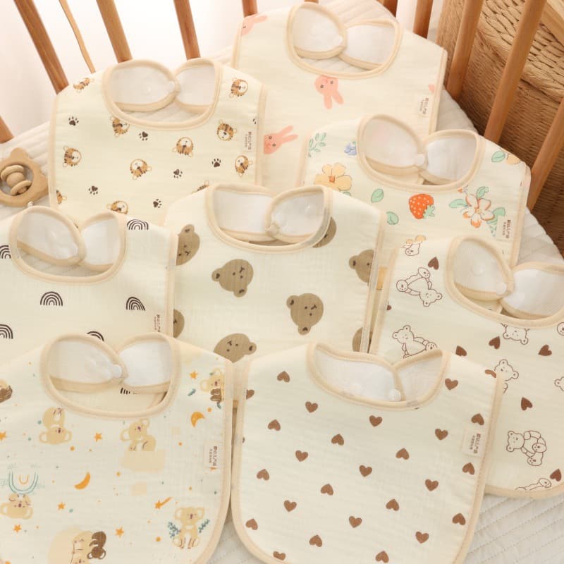 Baby Gauze U-Shaped Waterproof Bib, Infant Toddler Feeding Bib, Baby Supplies Wholesale