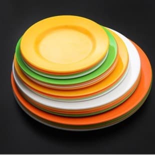 Melamine Colorful Round Plate Imitation Porcelain Round Dish Flat Plate Snack Plate Food Plate Rice Plate Melamine Tableware Wholesale