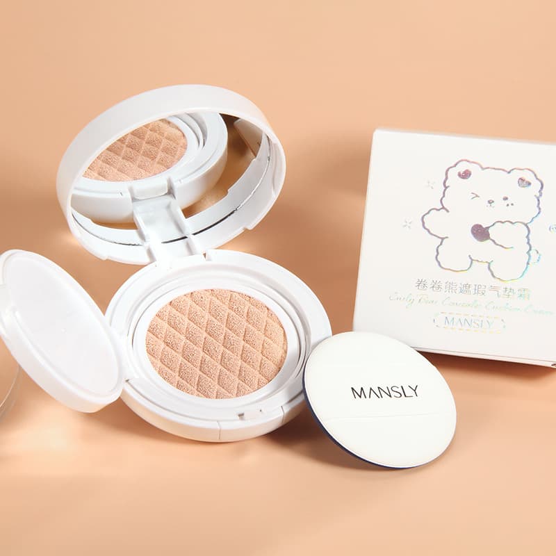 Manshili Little Bear Concealer Cushion Foundation Natural Fit Hydrating Fine Concealer Cream for Students and Girls