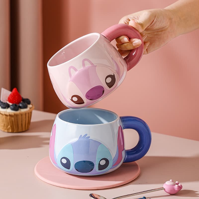 Stitch Cute High-Quality Ceramic Mug Large Capacity Cup for Office Home Use Gift