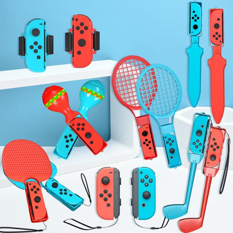 Switch 16-in-1 Motion Sports Kit, Switch Sports Game Accessories Set with Joy-Cons
