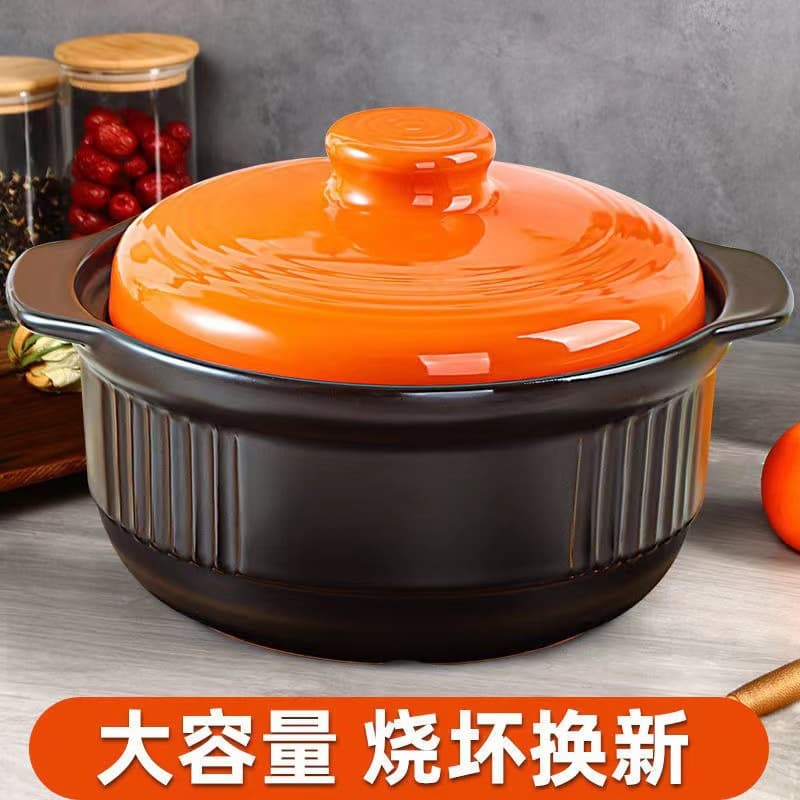 Casserole High Temperature Resistant Stew Pot Japanese Style Household Soup Pot Open Fire Self-burning Ceramic Pot Large Capacity Soup Pot Stone Pot