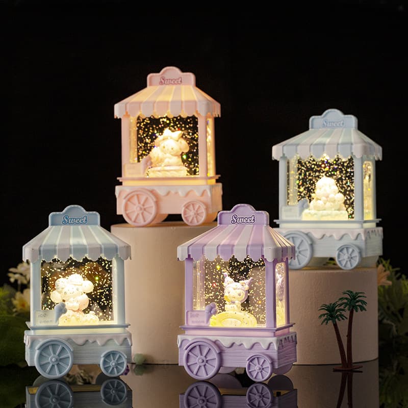 Trendy Cartoon Sweet Paradise Transparent Crystal Lantern Music Box Girl's Room Decoration Desktop Ornament